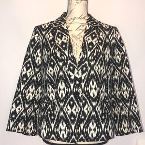 Talbots Black and White Long Sleeve Jacket Blazer Size 12